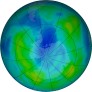 Antarctic ozone map for 2025-04-27